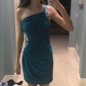 B Darlin Teal Semi Formal Cocktail Dress